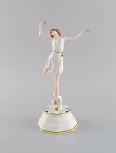 Rosenthal art deco porcelain figurine. Ballerina. 1930s.: Rosenthal art deco porcelain figurine. Ballerina. 1930s. Measures: 23.5 x 11.5 cm. In excellent condition. Stamped. Reserve: $413.00 Shipping: Domestic: Shipping rates are determined by destination In