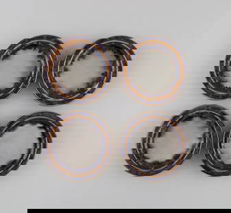 Bing & Grøndahl Mexico dinner service. Four butter pads in glazed stoneware. Model number 332.: Bing & Gr&#248;ndahl Mexico dinner service. Four butter pads in glazed stoneware. Model number 332. Danish design, 1970s / 80s. Diameter: 10 cm. In excellent condition. Stamped. Reserve: $175.00 Shipp