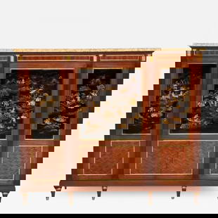 Louis XVI Chinoiserie Dry Bar, Bookcase Cabinet in Fashion of Maison Jansen: Title: Louis XVI Chinoiserie Dry Bar, Bookcase Cabinet in Fashion of Maison Jansen Description: Louis XVI Chinoiserie Dry Bar, Bookcase Cabinet in Fashion of Maison Jansen A large and impressive Frenc