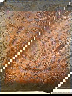 Fine and Very Decorative Aubusson Carpet or Throw: Title: Fine and Very Decorative Aubusson Carpet or Throw Description: Having wonderfully vibrant and colorful flowers, leafs and vines in a beige colored background this finely woven Tapestry is sure