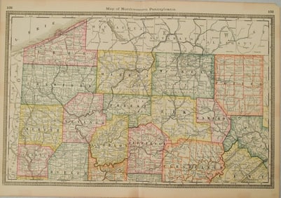1885 Rand McNally Map of Northwestern Pennsylvania -- Map of Northwestern Pennsylvania