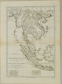 1787 Bonne Map of Southeast Asia with Indo-China-- La Presqu'Isle De L'Inde Au Dela du Gange, avec