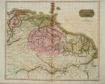 1817 Thomson Map of Northern South America -- Caraccas and Guiana