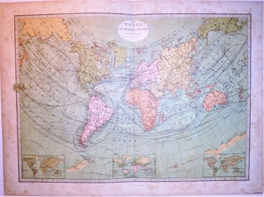 The World on Sir J. Herschel"s Projection 1873