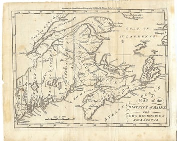 1796 Morse Map of Maine and the Canadian Maritimes -- A Map of the District of Maine with New