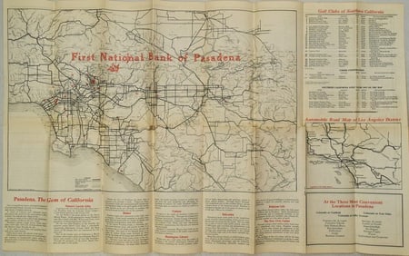 1924 Clason Map of Pasadena [verso] Greater Los Angeles -- Map of Pasadena and Vicinity [verso]