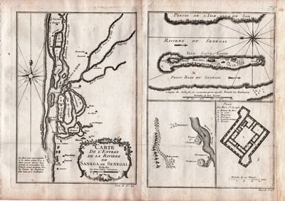 Bellin/Prevost: Mouth and Islands of the Senegal River