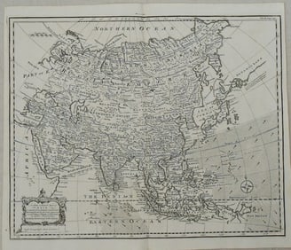 1744 Bowen Map of Asia -- A New & Exact Map of Asia Compiled from Surveys & authentick Journals