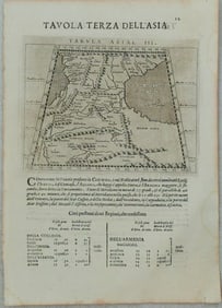 !620 or 1621 Magini Map of Caucacus [verso] Near East -- Tasbula Asiae III [verso] Tabula Asiae IIII