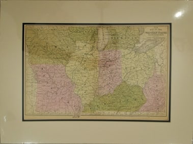 1852 Mitchell Map of US Midwest and Kentucky -- No. 14 Map of the Chief Part of the Western States