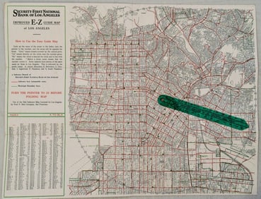 1920s E-Z Map of Los Angeles -- E-Z Guide Map of Los Angeles