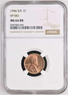 1946 S/S Wheat: Title: 1946 S/S Wheat Description: NGC MS64RB - VP-001 Date/Period: 1946 Materials: Copper Reserve: $150.00 Shipping: Domestic: Flat-rate of $7.95 to anywhere within the contiguous U.S. Internati