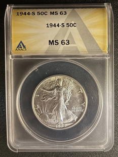 1944 S Walking Liberty Half MS63: Title: 1944 S Walking Liberty Half MS63 Description: Blast White Luster Date/Period: 1944 S Materials: Silver Reserve: $100.00 Shipping: Domestic: Flat-rate of $7.95 to anywhere within the contiguou