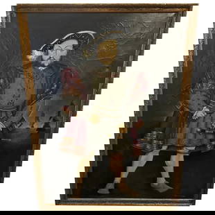 Huge Oil Painting Portrait Tudor Monarch King Henry VIII After Hans Holbein: Huge Oil Painting Portrait Tudor Monarch King Henry VIII After Hans Holbein 1 Huge Historic English Fine Art Oil Painting Portrait Tudor Monarch King Henry VIII After Hans Holbein The Younger. Impress