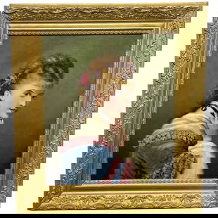 19th Century Oil Painting Portrait Young Lady Follower of Norman Prescott Davies: 19th Century Oil Painting Portrait Young Lady Follower of Norman Prescott Davies 1 Fine Art Antique 19th Century Oil Painting Portrait Beautiful Nubile Ginger Hair Young Lady Follower of Norman Presco