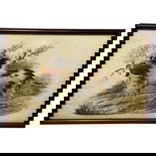Early Victorian Hunting Painting Pointer Gun Dog Carrying Game Bird Prey: Early Victorian Hunting Painting Pointer Gun Dog Carrying Game Bird Prey 1 Fine Small Early Victorian Mixed Media Hunting Painting Pointer Gun Dog Carrying Game Bird Prey. Title "Pointer With Game Bir