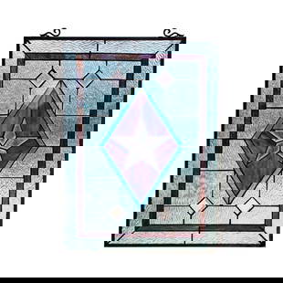 24.2" Clear Stained Glass Window Hanging Panel Suncatcher: 24.02" in height, 18.11" in width Such a wonderful new reproduction stained glass window panel. This panel is a true testament to the beauty and craftsmanship of stained glass art it makes the perfect