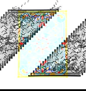 24.6" Rectangle Stained Glass Window Hanging Panel Suncatcher: 24.6" (H) x 17.6" (w) Such a wonderful reproduction stained glass window panel. This panel is a true testament to the beauty and craftsmanship of stained glass art, and it is the perfect addition to a