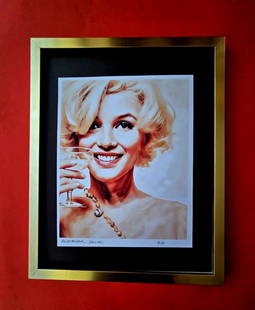 ALEXANDER DULAC | MARILYN MONROE Hand Signed Authentic Print Ed of 10 | COA: My art is a celebration of the grandeur and splendor of the Legends of our Time. Through my portraits, I seek to immortalize those who not only define but also inspire aspiration and luxury in our con