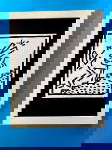 Keith Haring | Vibrant & Iconic Print Signed Mounted & Framed 14x11 Buy it Now!: Up for Auction this Beautiful and Scarce Vintage 1989 Offset Lithograph after Keith Haring Facsimile Signed in ink. Art Print is about 8 X 8 in. This piece is mounted on a 11 x 14 in. black acid free