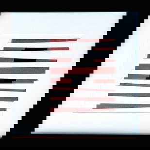 Ellsworth Kelly Linogravure Line Form Color 13: Artist: Ellsworth Kelly Title: Line Form Color 13 Medium: Linogravure Marks: Not signed not numbered Printed: 1999 by Heinrich Winterscheidt, Dusseldorf Size: 7.75 x 7.50 inch Provenance: Line Form Co