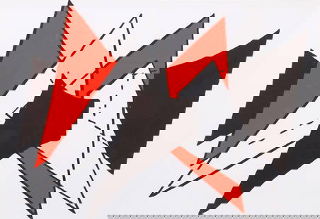 Calder Lithograph DM25141d Derriere le Miroir 1963: Artist: Alexander Calder Country: USA Title: Untitled - DM25141d Medium: Original Lithograph Marks: Not signed nor numbered Paper Size:15 x 22 inch folded as published Printed: 1963 by Maeght, Fra
