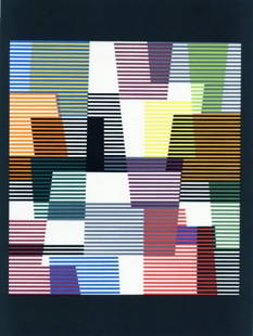Agam Yaakov Original Lithograph-2 XX siecle 1980: Artist: Agam Yaakov Country: Israel Title: Untitled 2 Medium: Original Lithograph Marks: Not signed, Not numbered Paper: Vellum 12.5 x 9.50 inch Printed : 1980 by Mourlot Provenance: Xx siecle b