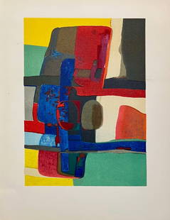 Maurice Esteve Lithograph Tacet 1961: Title: Tacet Artist: Maurice Esteve Country: France Medium: Lithograph Marks: Not signed not numbered Paper Size: 10.50 x 8.25 inch Printed: 1961 by Mourlot Provenance: Catalog Villand &amp; Gal
