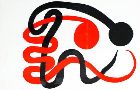 Calder Original Lithograph DM49201d Derriere le Miroir 1973: Artist: Alexander Calder Country: USA Title: Untitled - DM49201d Medium: Original Lithograph Marks: Mot signed not numbered Paper: Vellum 15 x 22 inch folded as issued Publisher: Maeght 1973, France
