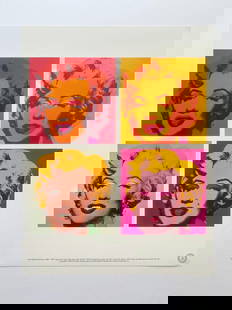 1989 Andy Warhol Pop Art Marilyn 1964 / 1967: Artist: Andy Warhol Country: USA Title: Marilyn 1964 / 1967 Printed: 1989 offset on high quality smooth finish paper Marks: Not signed not numbered Paper Size: 16 x 12 inch Provenance: Portfolio by te