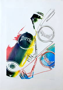 Andy Warhol Perrier 9 Pop art print 1999: Artist: Andy Warhol Country: USA Title: Untitled - Perrier 9 Printed: Offset on luster paper 1999 Marks: Not signed nor numbered Paper Size: 19.50 x 13.50 inch Provenance: Catalog Andy Warhol Co