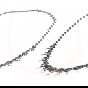 14 Karat White Gold Beaded Necklace: Title:14 Karat White Gold Beaded Necklace Description:14Kt White Gold Beaded 16 inch Necklace Width 4mm and 15.00 grams total weight More Information:Period: 2000-2021 Condition: Good. Creation Date: