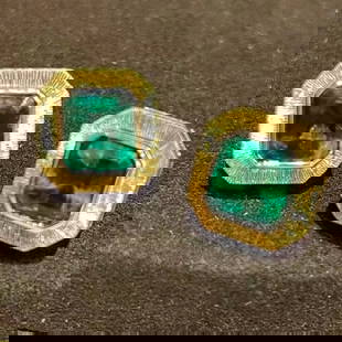 14K GOLD 2.53 CT NATURAL EMERALD EARRINGS: Title:14K GOLD 2.53 CT NATURAL EMERALD EARRINGS Description:Ref:230408228Gold Content:14K GoldMain Gemstone:Natural EmeraldNumber of stones:2Shape:OctagonalCarat Weight:2.53ct Color:Muzo GreenCut Grad