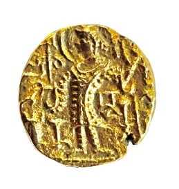 Ancient India, Kushan Empire, Kipunada c. 335 - 375 C.E. Gold Dinara. Rev: Lakshmi (Ardochsho) (1 of 2)
