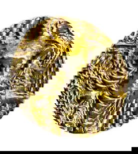 Ancient India, Kushan Empire, Kipunada c. 335 - 375 C.E. Gold Dinara. Rev: Lakshmi (Ardochsho): Title: Ancient India, Kushan Empire, Kipunada c. 335–375 C.E. Gold Dinara. Rev: Lakshmi (Ardochsho) Date/Period: c335-375 C.E. Materials: Gold Size/Dimensions: 18 mm Description: Struck in North