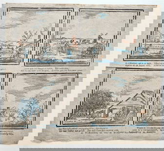 17th century THE FOUR SEASONS of the YEAR DUTCH ENGRAVING antique: DE VIER GETIJDEN DES JAARSAmsterdam: Johan Noman ; c. 1740sDutch engraving :"The Four seasons of the year"The print