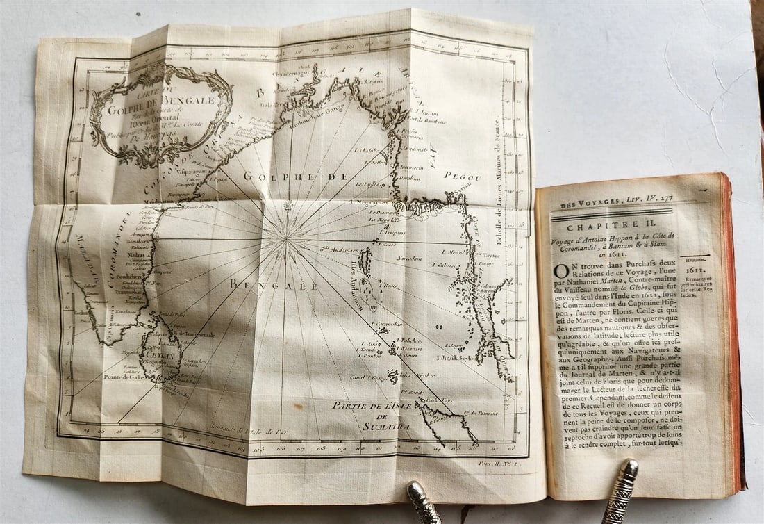 1749 HISTOIRE des VOYAGES antique illustrated BORNEO PHILLIPINES JAPAN VIETNAM (1 of 15)