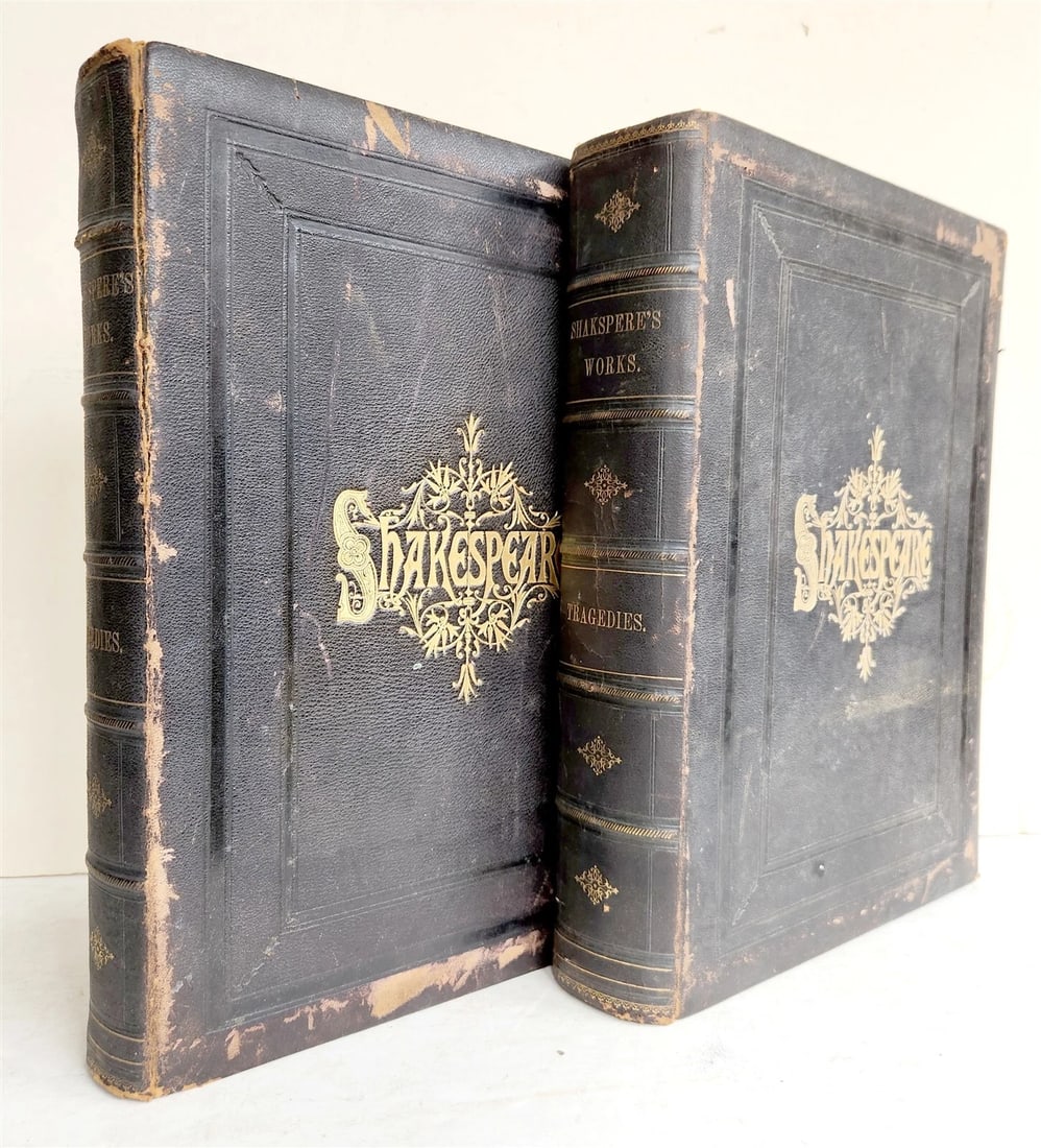 THE WORKS of SHAKSPERE IMPERIAL EDITION 2 FOLIO VOLUMES antique ILLUSTRATED (1 of 20)
