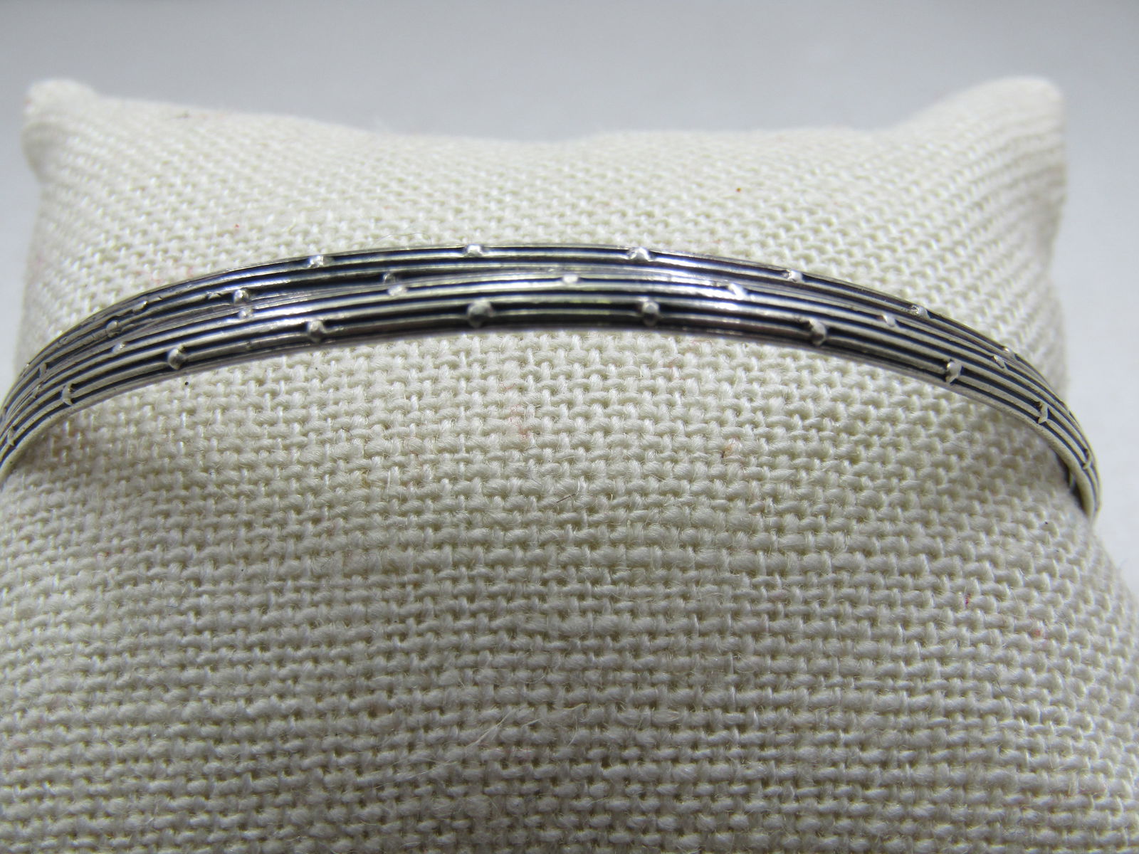Vintage Sterling Pair Bangle Bracelets, 8", Ridged