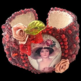 Vintage Handmade Artisan Beaded Bracelet/Cuff