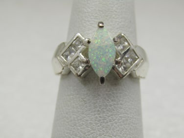 Created Marquise Opal CZ Ring, Sz. 6.25