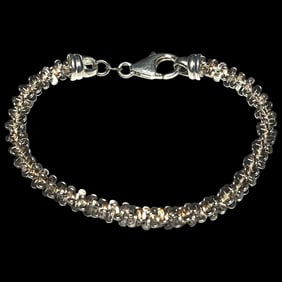 Estate Fancy Tinsel MILOR Sterling Silver Italy Bracelet