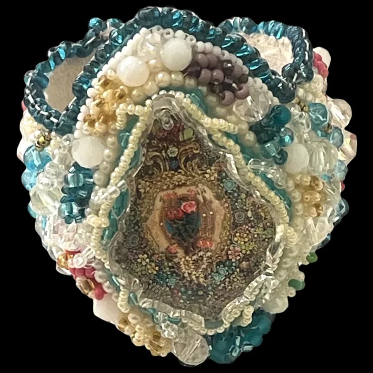 Vintage Handmade Artisan Beaded Bracelet/Cuff (1 of 6)