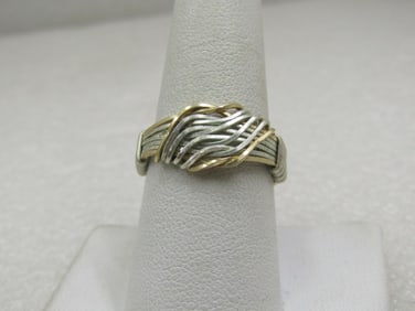 Vintage Stering & 10kt Gold Wrapped Ring, Sz. 7, Unisex.