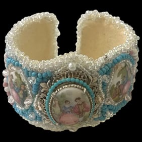 Vintage Handmade Artisan Beaded Bracelet/Cuff