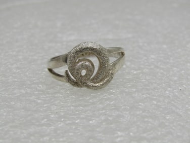 Sterling Textured Modern Looped Ring, Sz. 9.25, Signed STS