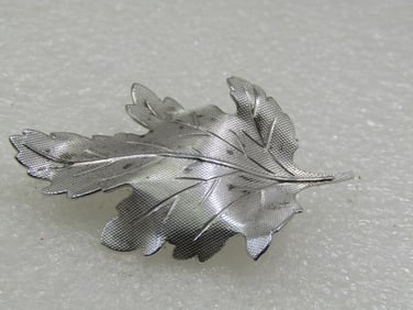 Vintage Sterling Carl Art Leaf Brooch, 1960's,