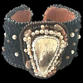 Vintage Handmade Artisan Beaded Bracelet/Cuff