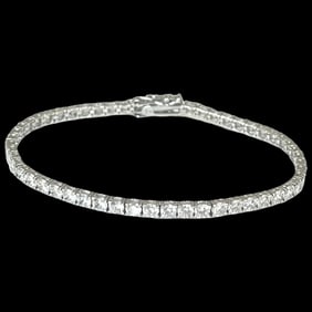 Estate 14k White Gold 3 Carat Diamond Tennis Bracelet
