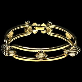Vintage Monet Costume Jewelry Bracelet with Safety Chain